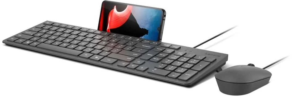 Klaviatūra Lenovo 310 USB-A su laidu Combo US English | Klaviatūros ir pelės rinkinys | su laidu | su pele | US English | Luna Pilkas