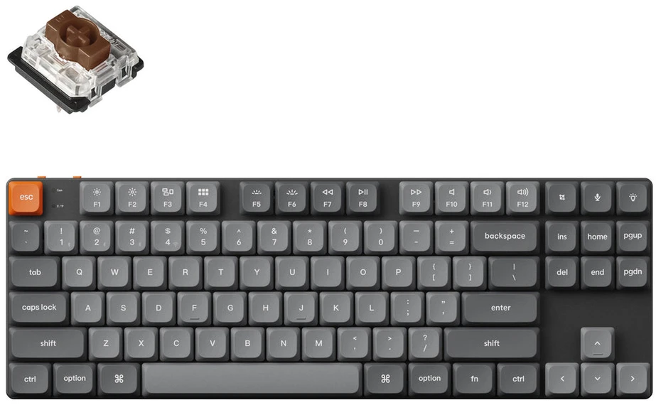 Klaviatūra Keychron K1 Max 80% TKL Brown Switch Hot-Swap Juodas