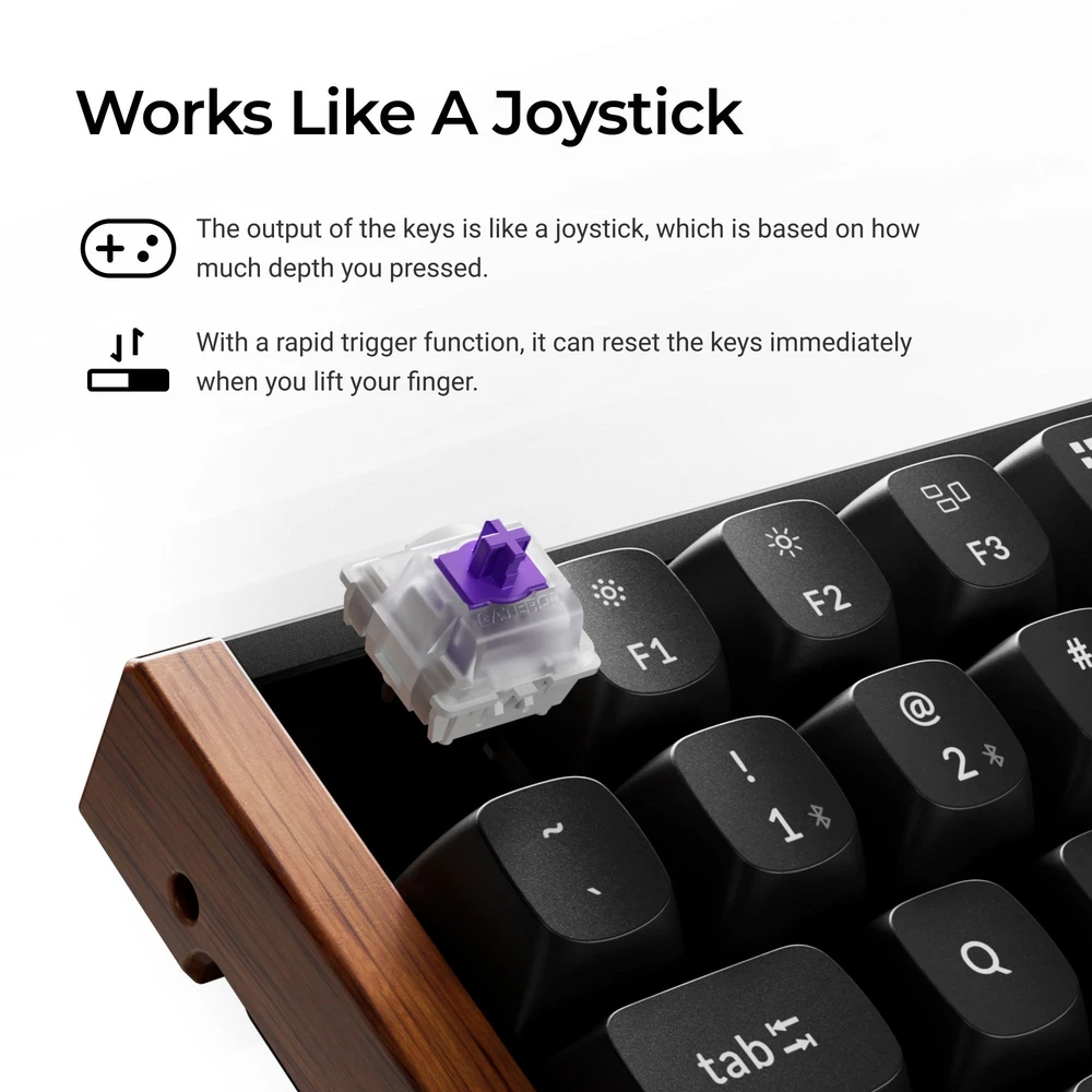 Klaviatūra - Keychron K2 HE SE Belaidė Mechaninė RGB Klaviatūra, Anglies Juoda