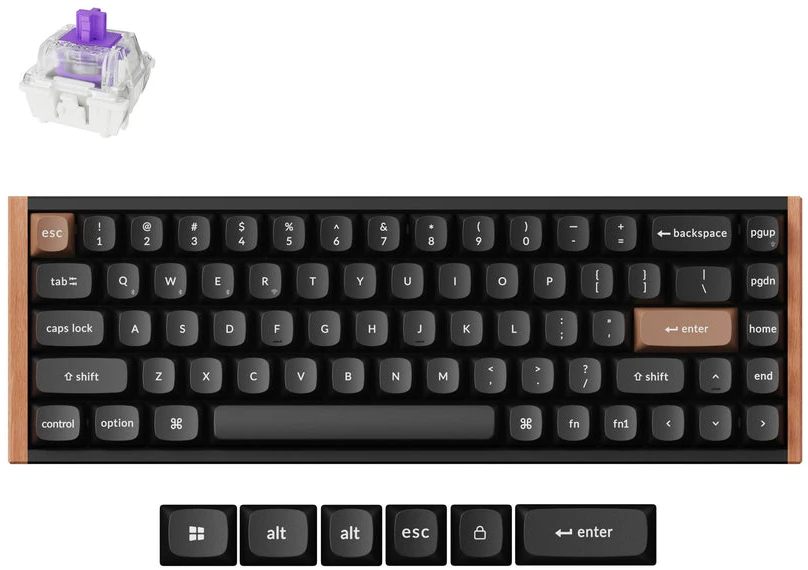 Keychron K6 HE Wireless (K6H-F1) – US išdėstymas – Gateron Magnetic Nebula – Carbon Juodas (Juoda) Magnetinė Belaidė Žaidimų Klaviatūra