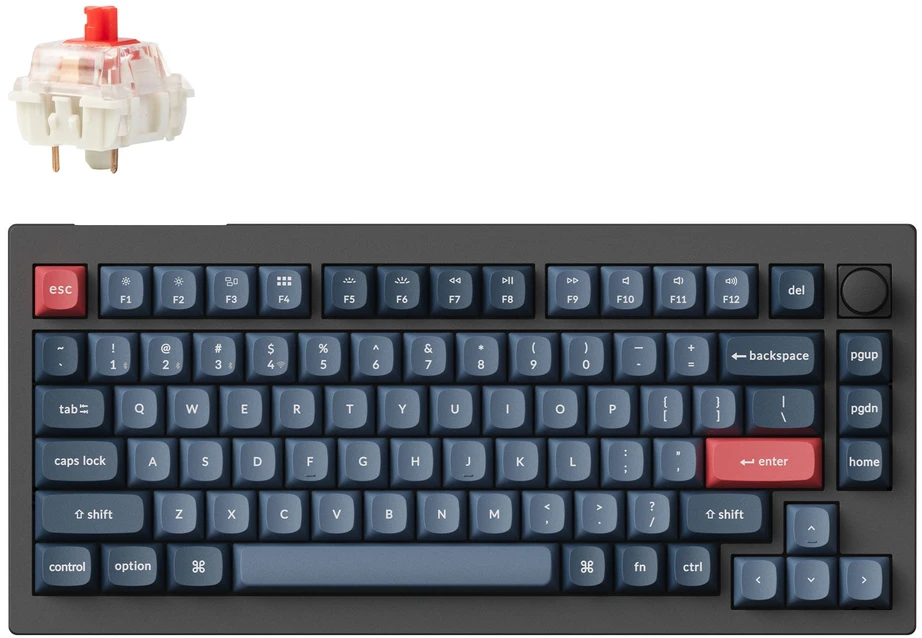 Keychron V1 Max Gateron Raudona Switch Belaidė Klaviatūra