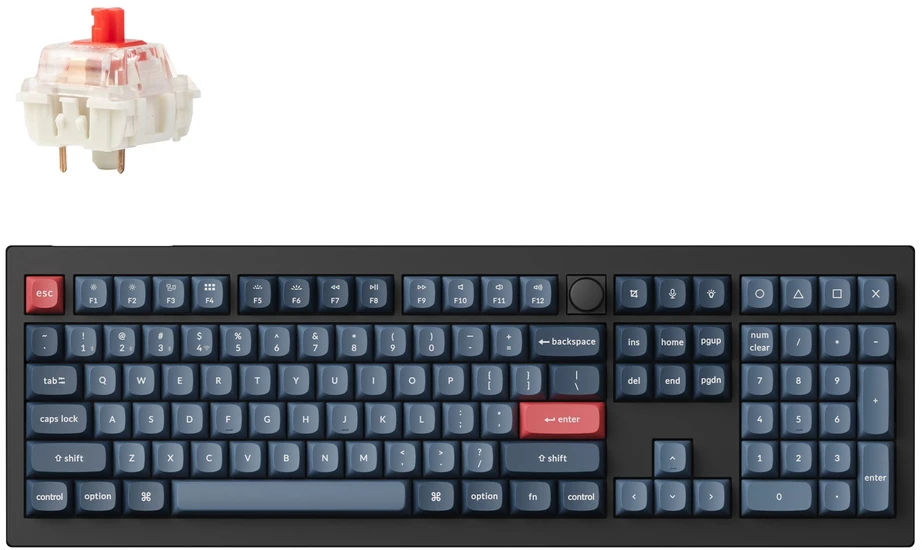Keychron V6 Max QMK/VIA Wireless RGB – US išdėstymas – Hot-Swappable Gateron Jupiter Raudona (V6M-D1) Belaidė Custom Žaidimų Klaviatūra