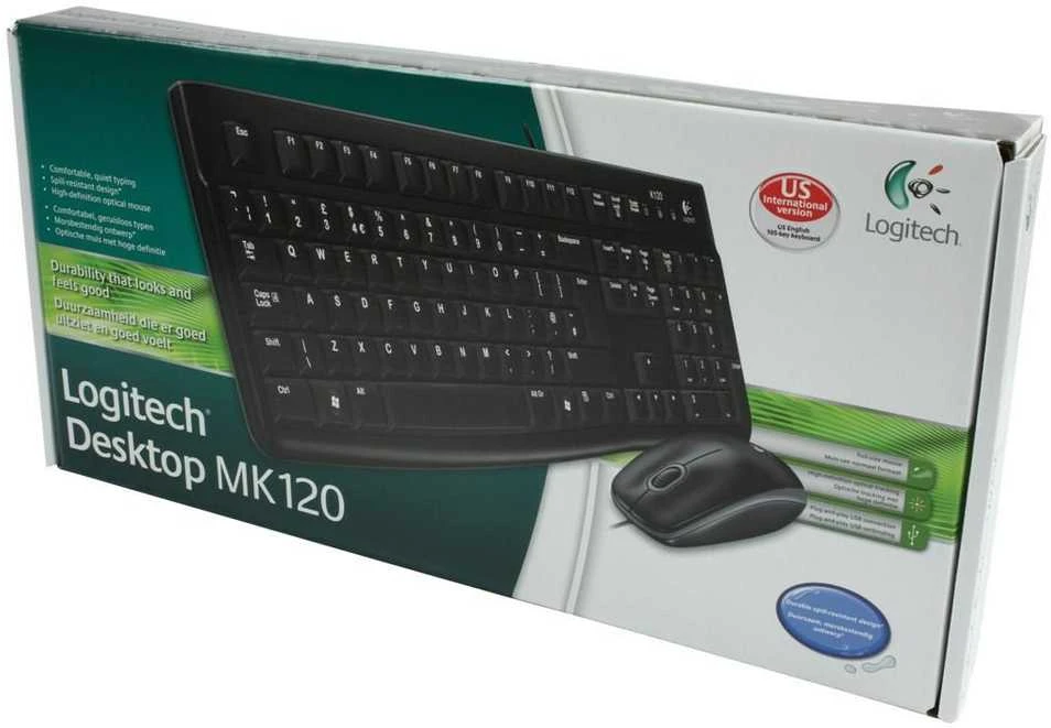 Laidinis klaviatūros ir pelės komplektas Logitech MK120, International išdėstymas