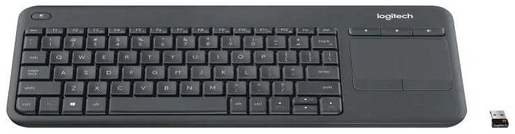 Belaidė klaviatūra Logitech K400 Plus su jutikliniu kilimėliu, DE išdėstymas, Juoda
