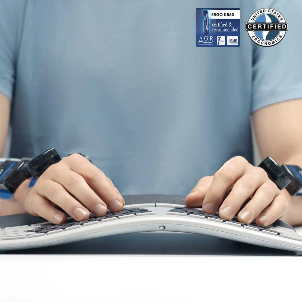 Logitech ERGO K860 belaidė klaviatūra, grafito spalvos, JAV tarptautinis išdėstymas (Qwerty)