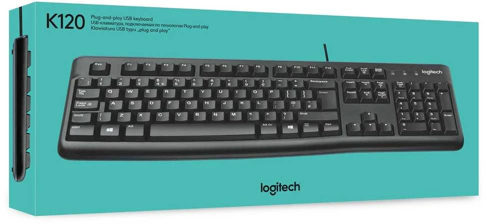 Logitech klaviatūra K120 su laidu, US/INT išdėstymas