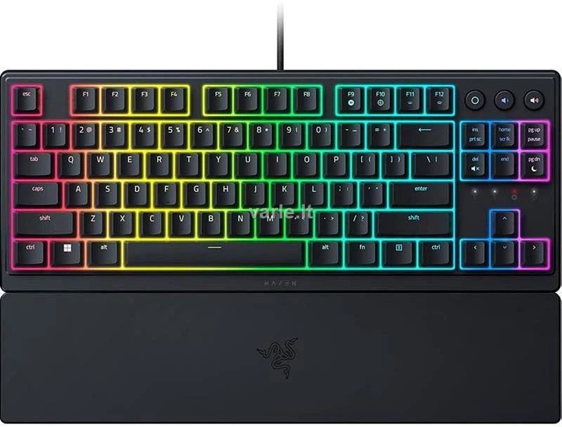 Razer Ornata V3 Tenkeyless Klaviatūra su laidu žaidimams, Low-profile, RGB LED, USB QWERTY, US, Juodas