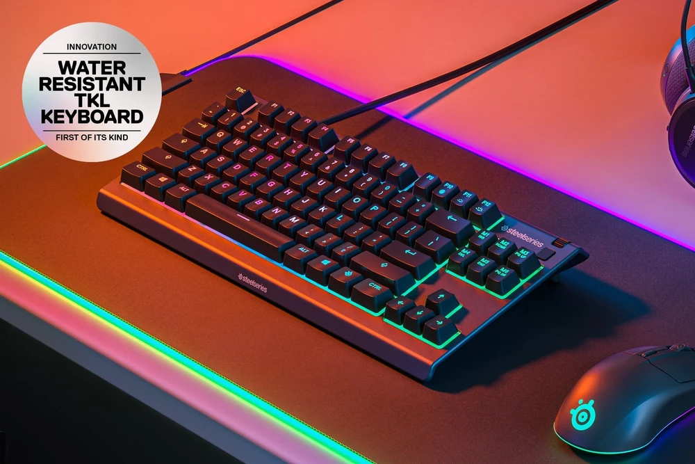 Žaidimų klaviatūra SteelSeries Apex 3 TKL, US kalba, Juodos spalvos