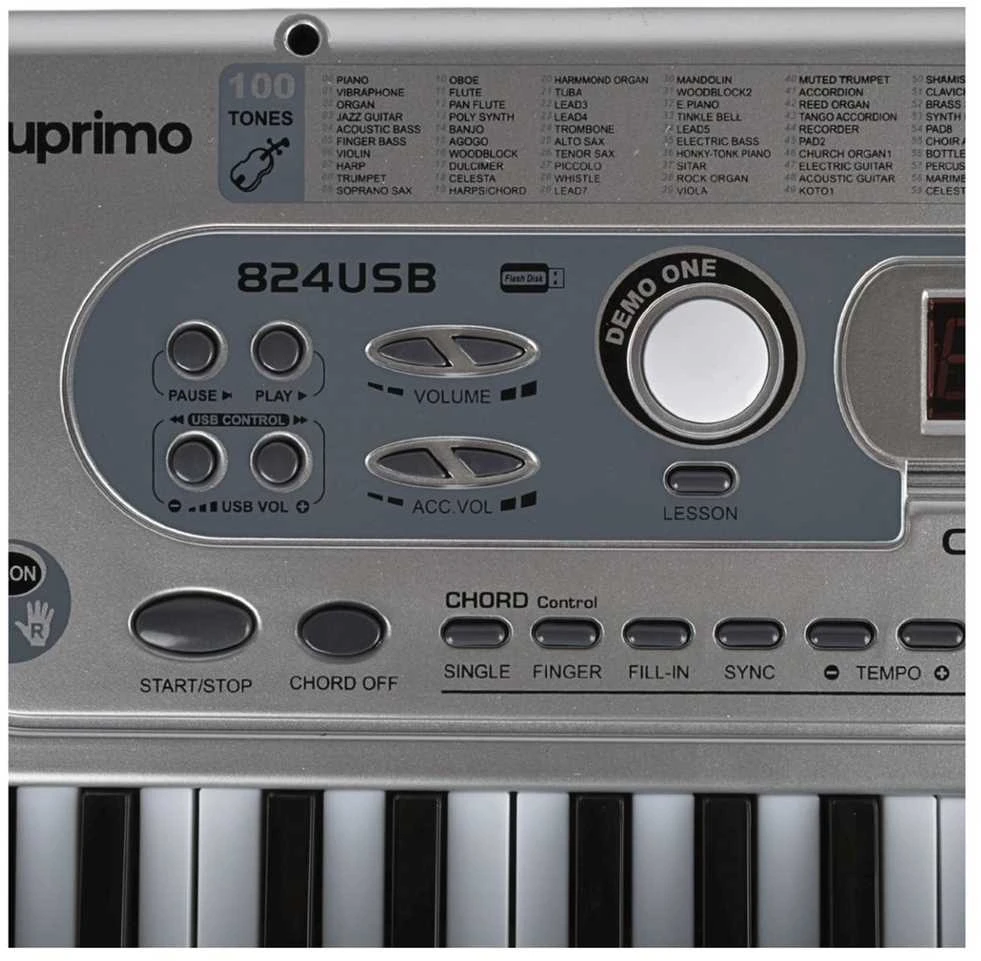 SUPRIMO 824 USB – klaviatūra su mikrofonu, skirta mokytis groti, skirta vaikams