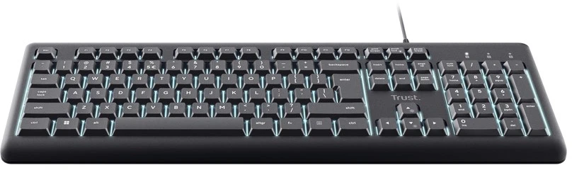 Klaviatūra - Trust Primo USB QWERTY klaviatūra su 104 klavišais reguliuojamas apšvietimas juoda