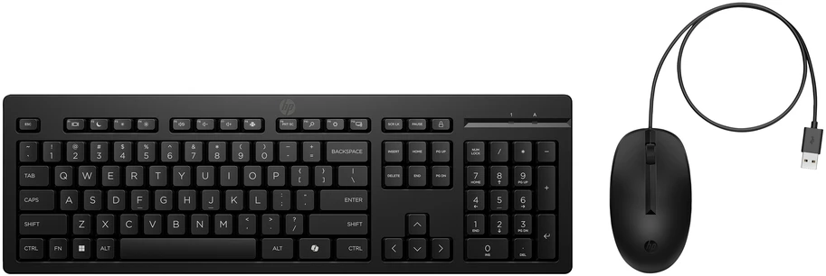 HP 225 G2 USB su laidu Pelė Klaviatūra Combo, Copilot Key, spill resistant - Juodas - ESTONIAN