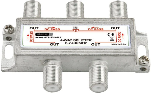Koaksialinio signalo šakotuvas - Vivanco 44186 4 krypčių F tipo šakotuvas 5–2400 MHz 7 dB 75 omų