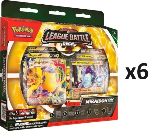Kolekcinio Kortų Žaidimo Kaladė - Pokémon Miraidon ex Lygos Mūšio Kaladės Ekspozicija, 6 Vnt.