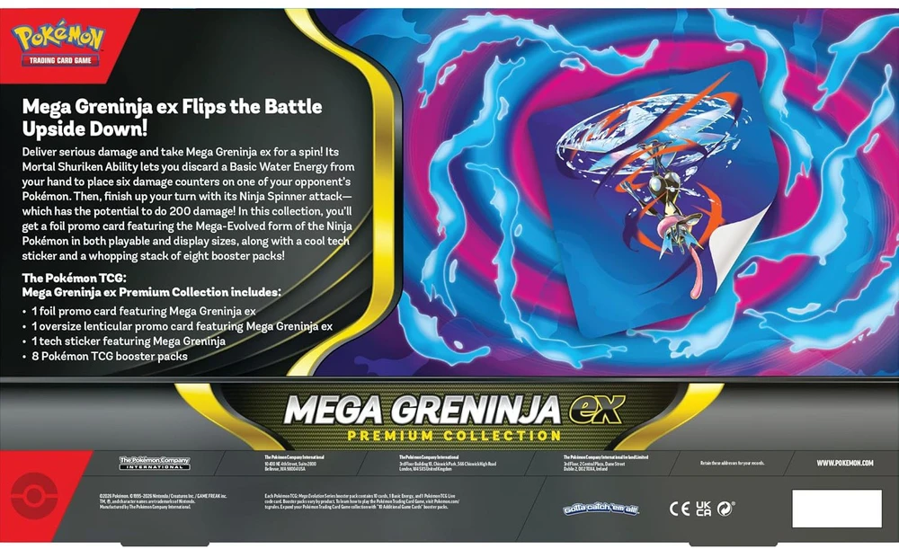 Kolekcinio kortų žaidimo papildymo pakelis - Pokémon Mega Greninja ex Premium Collection Set