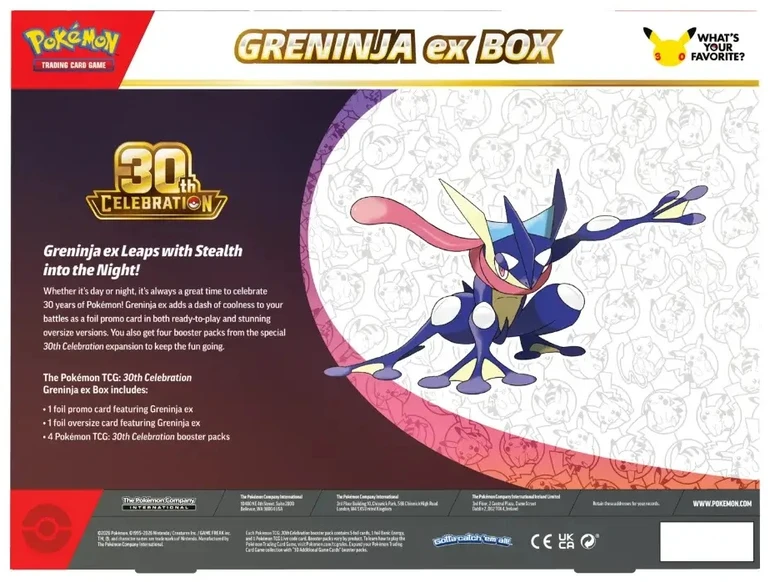 Kolekcinis kortų žaidimas - Pokémon 30th Celebration Greninja ex rinkinys (Anglų kalba)