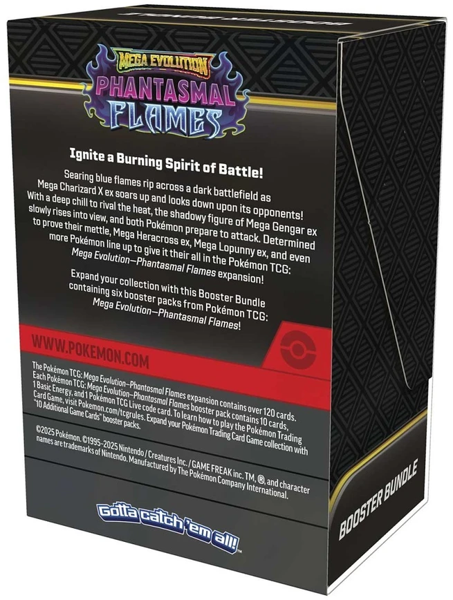 Kolekcinis kortų žaidimas - Pokémon Mega Evolution Phantasmal Flames Booster Bundle, 6 pakeliai