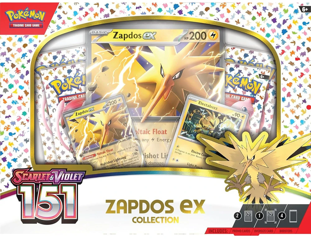 Kolekcinis kortų žaidimas - Pokémon Scarlet & Violet—151 Zapdos ex Box Set