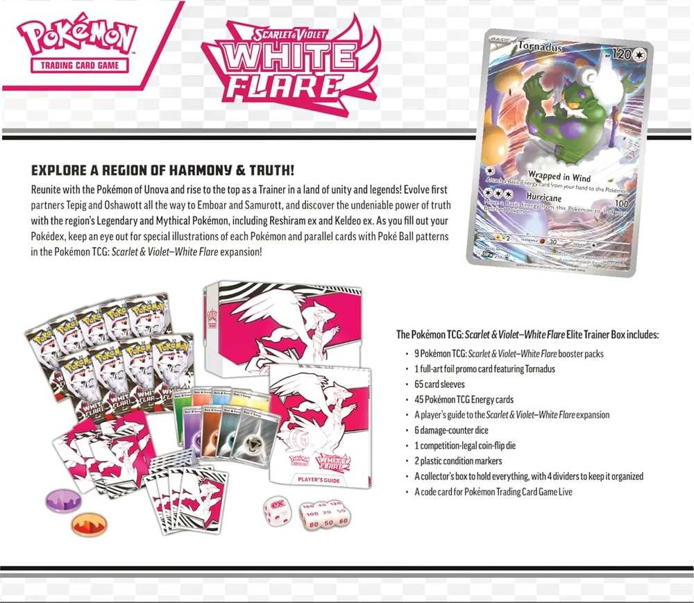 „Pokemon Pokemon TCG“: „Scarlet & Violet 10.5“ – „Baltas Flare“ – „Elite Trainer Box Reshiram“
