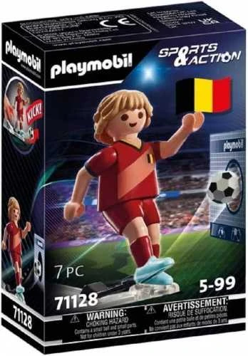 Kolekcionuojama figūrėlė - Playmobil 71128 Belgijos futbolininkas su futbolo kamuoliu Raudona/Geltona