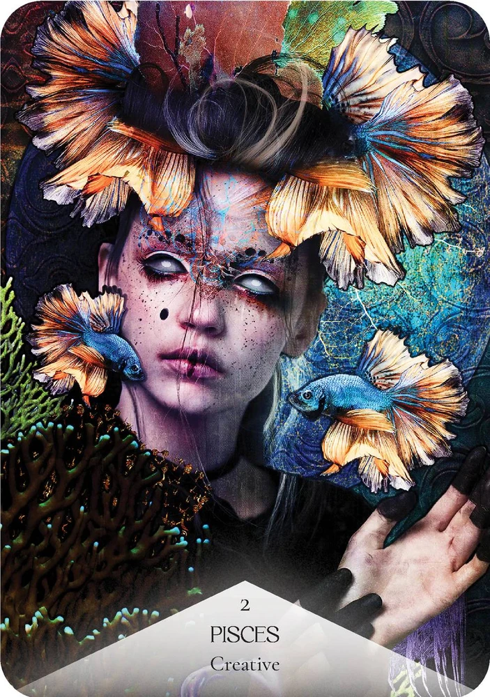 Rockpool Cosmic Zodiac astrologinės orakulo kortos - 36 kortų kaladė