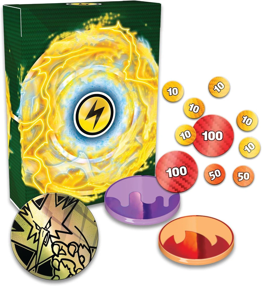 Kolekcionuojamos Kortelės - Pokémon Deluxe Battle Deck Zapdos 60 Cards, Playmat, Metal Coin