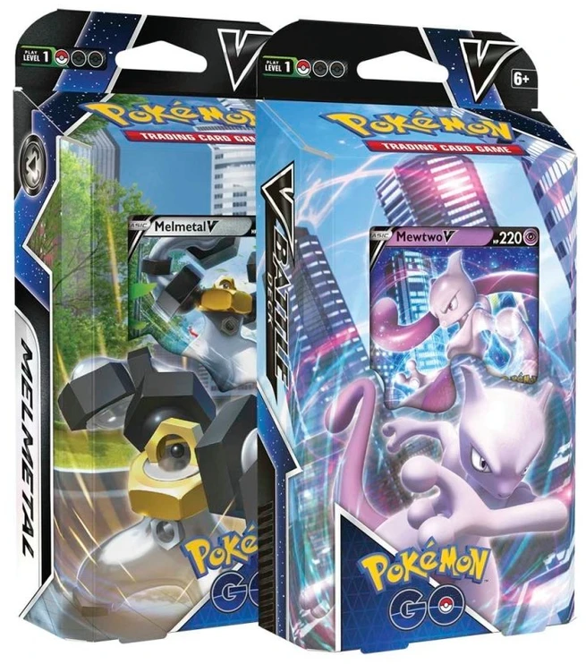 Kolekcionuojamos Kortelės - Pokémon GO V Battle Deck Mewtwo V & Melmetal V 60 Kortelių