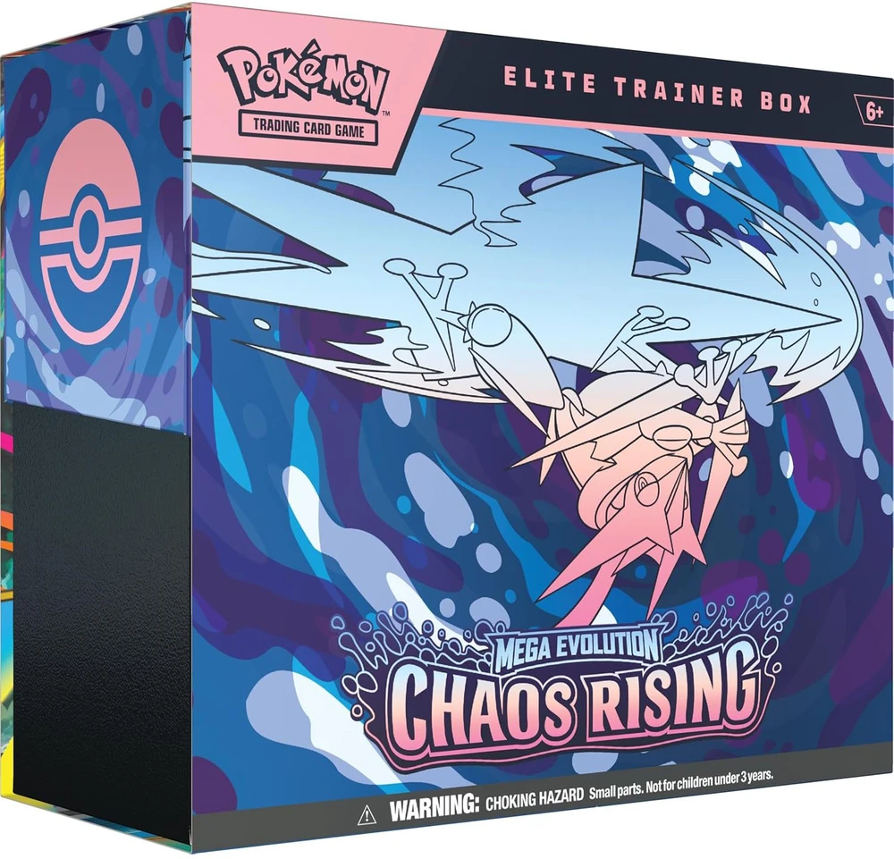 Kolekcionuojamos Kortelės - Pokémon Mega Evolution ME04 Chaos Rising Elite Trainer Box, 9 Booster Packs, Promo kortelė