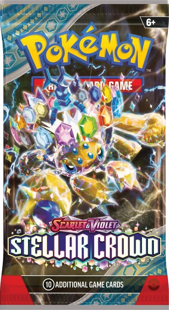 Pokémon TCG Scarlet & Violet: Stellar Crown pakelis, 10 kortų (anglų k.)