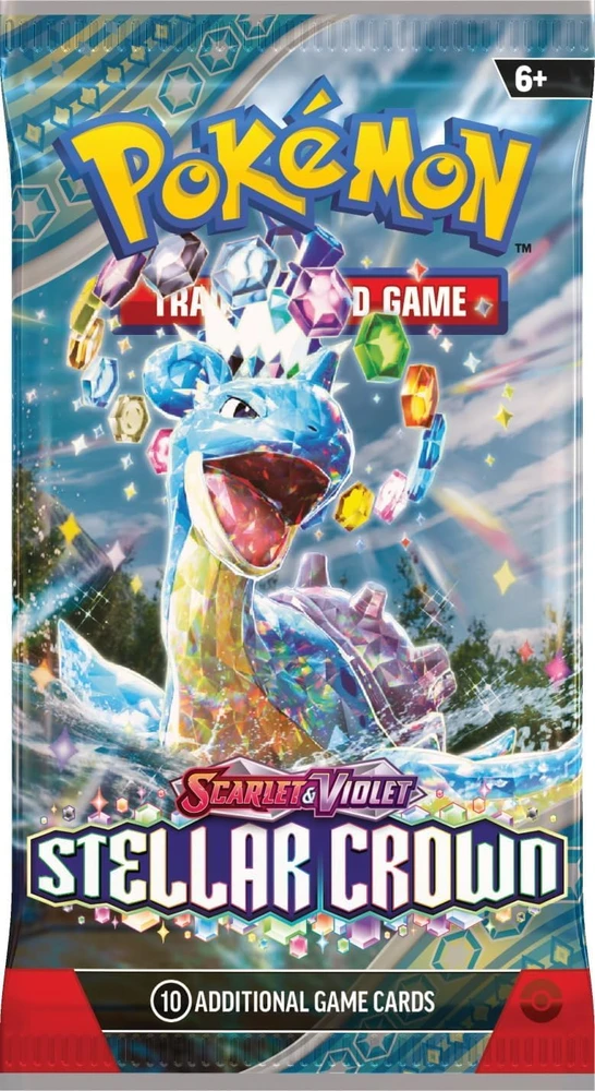Pokémon TCG Scarlet & Violet: Stellar Crown pakelis, 10 kortų (anglų k.)