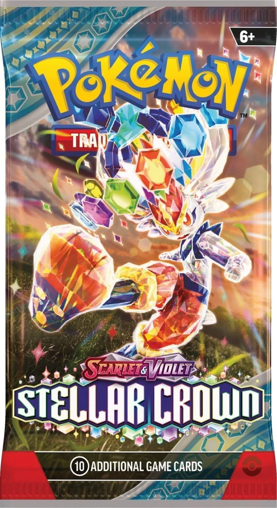 Pokémon TCG Scarlet & Violet: Stellar Crown pakelis, 10 kortų (anglų k.)