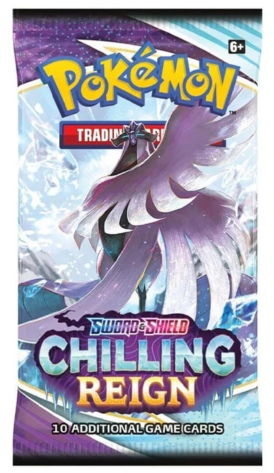 Kolekcionuojamos Kortelės - Pokémon Sword & Shield Chilling Reign Booster Pakas 10 Kortelių