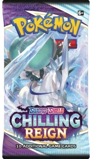 Kolekcionuojamos Kortelės - Pokémon Sword & Shield Chilling Reign Booster Pakas 10 Kortelių