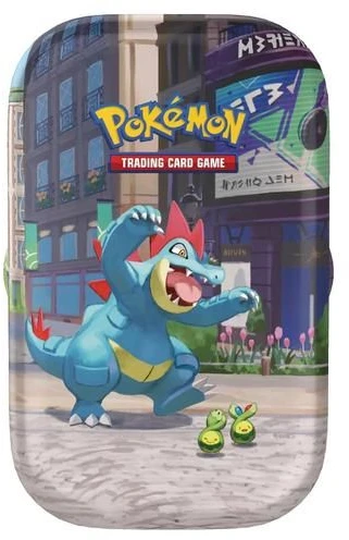 Kolekcionuojamos Kortelės - Pokémon TCG Lumiose City Mini Tin Feraligatr, 2 Booster Packs, Sticker Sheet
