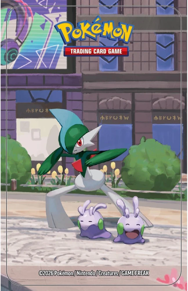 Kolekcionuojamos Kortelės - Pokémon TCG Lumiose City Mini Tin Gallade, 2 Booster Packs, Sticker Sheet, Code Card