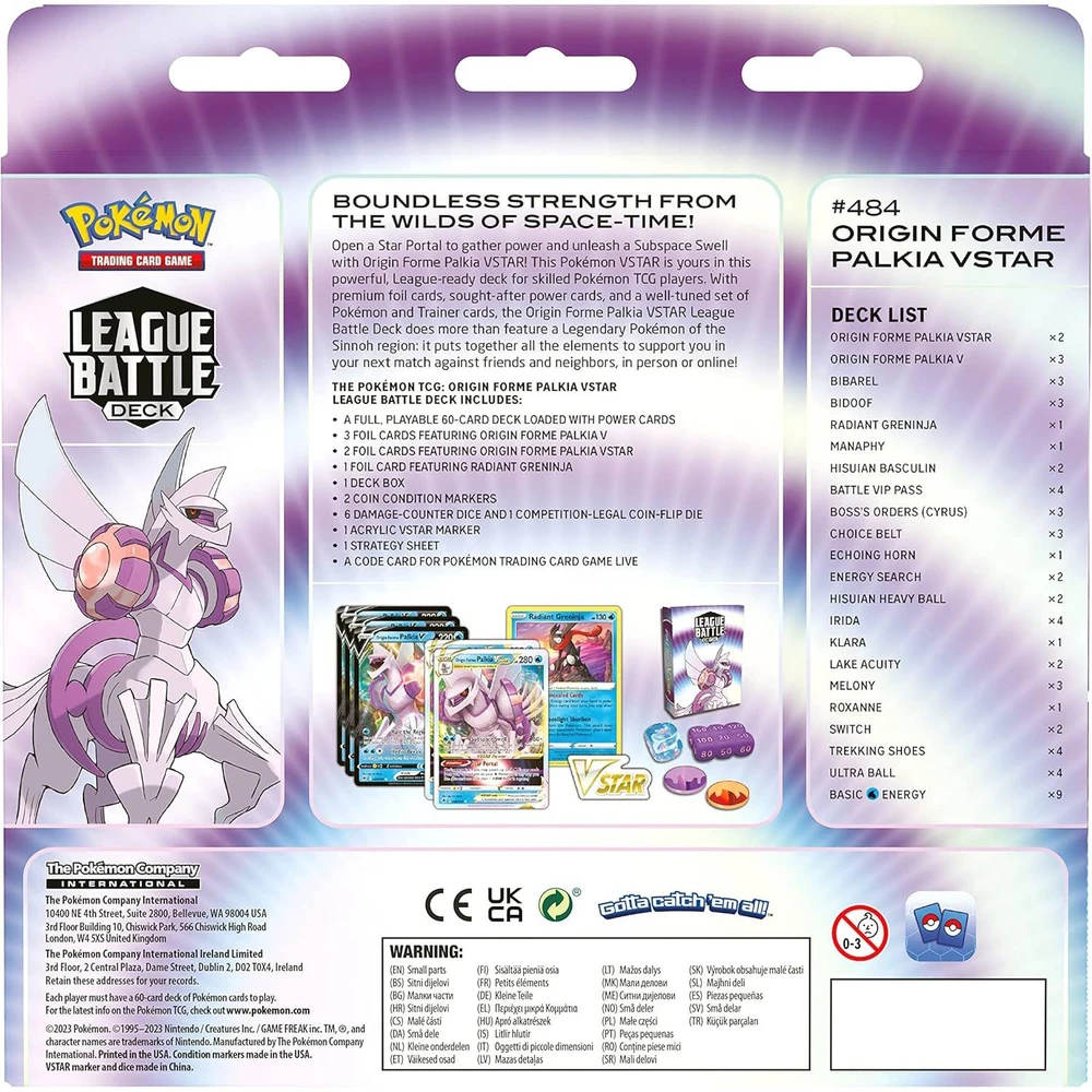 Kolekcionuojamos Kortelės - Pokémon TCG: Origin Forme Palkia VSTAR 60-Kortelių Rinkinys