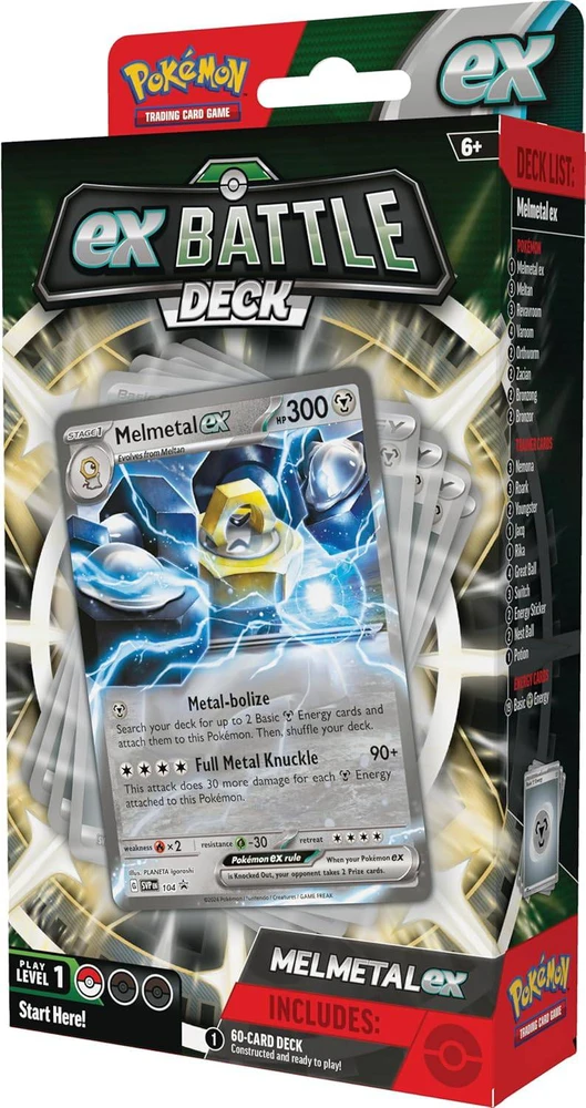 Kolekcionuojamos Kortelės - Pokémon TCG: Battle Deck Melmetal Ex 60 Cards, Playmat, Strategy Sheet