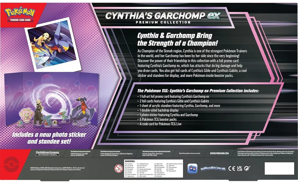 Kolekcionuojamos Kortelės - Pokémon TCG: Cynthia's Garchomp Ex Premium Collection, 6 Booster Packs, Foil Cards