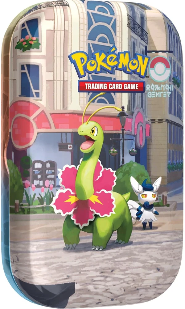 Kolekcionuojamos Kortelės - Pokémon TCG Lumiose City Mini Tin Meganium Su 2 Booster Pakeliais, Lipduko Lapu, Kodo Kortele