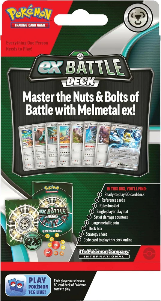 Kolekcionuojamos Kortelės - Pokémon TCG: Battle Deck Melmetal Ex 60 Cards, Playmat, Strategy Sheet