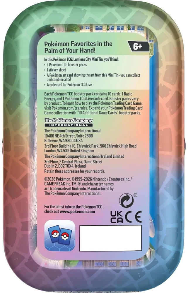 Kolekcionuojamos Kortelės - Pokémon TCG Lumiose City Mini Tin Meganium Su 2 Booster Pakeliais, Lipduko Lapu, Kodo Kortele
