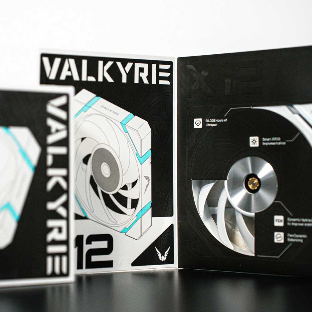 Procesoriaus Aušintuvas - Valkyrie VK-FANX12FW 1 ventiliatorius 80 CFM juodas