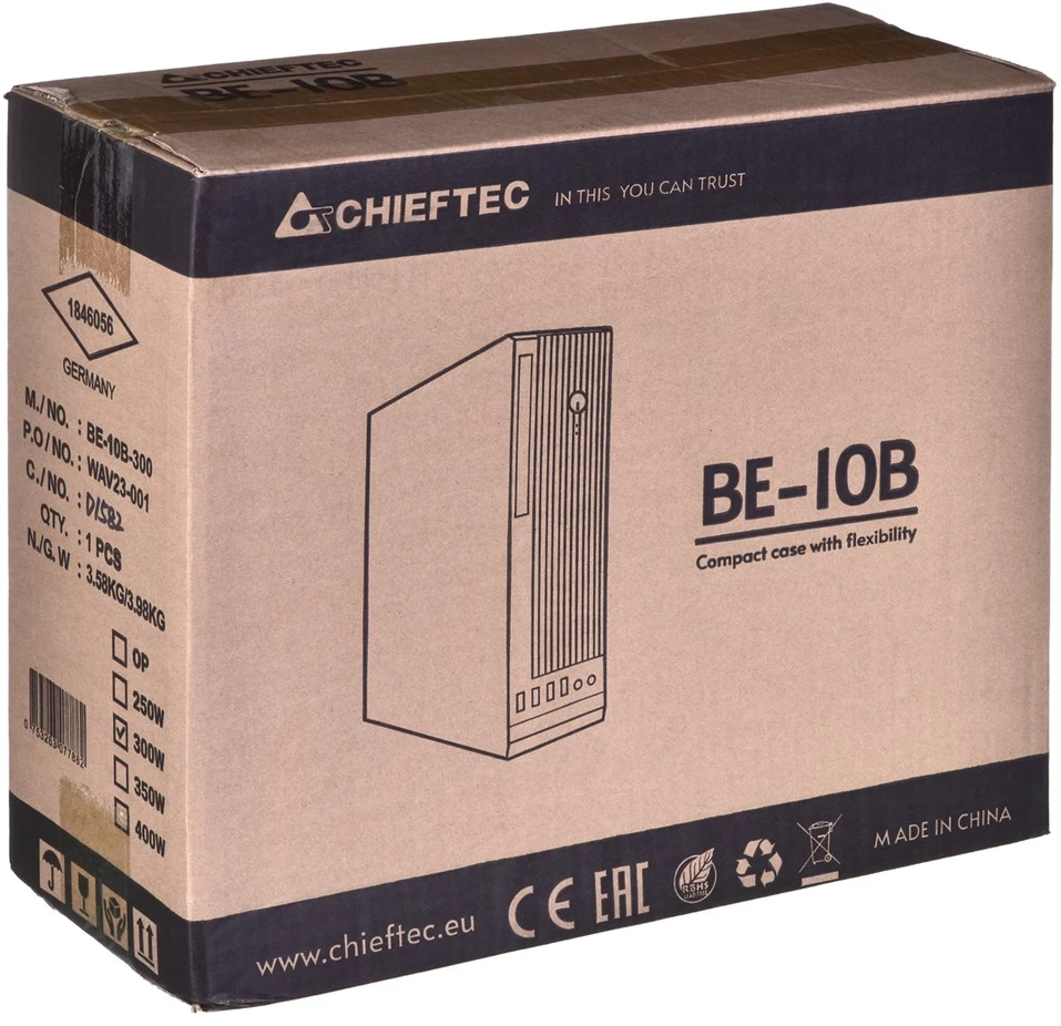 Kompiuterio Korpusas - Chieftec BE-10B-300 SFF Micro ATX 300W Juodas