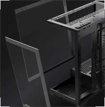 „Corsair 3500X LX-R“ kompiuterio korpusas, vidutinio dydžio bokštas, E-ATX, RGB, grūdintas stiklas – juodas