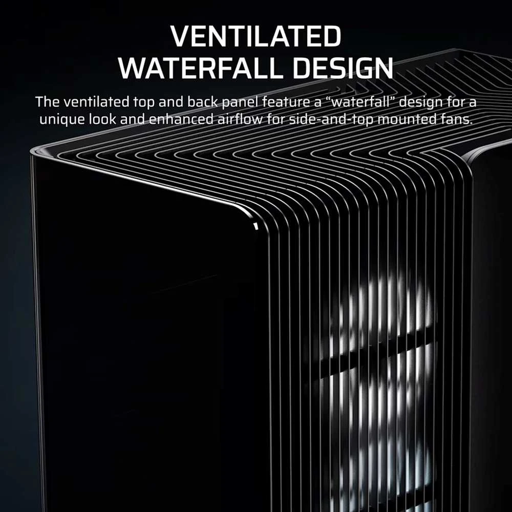 „Corsair FRAME 4500X LX-R RGB“ kompiuterio korpusas, „Mid-Tower“, E-ATX, grūdintas stiklas – Juodas