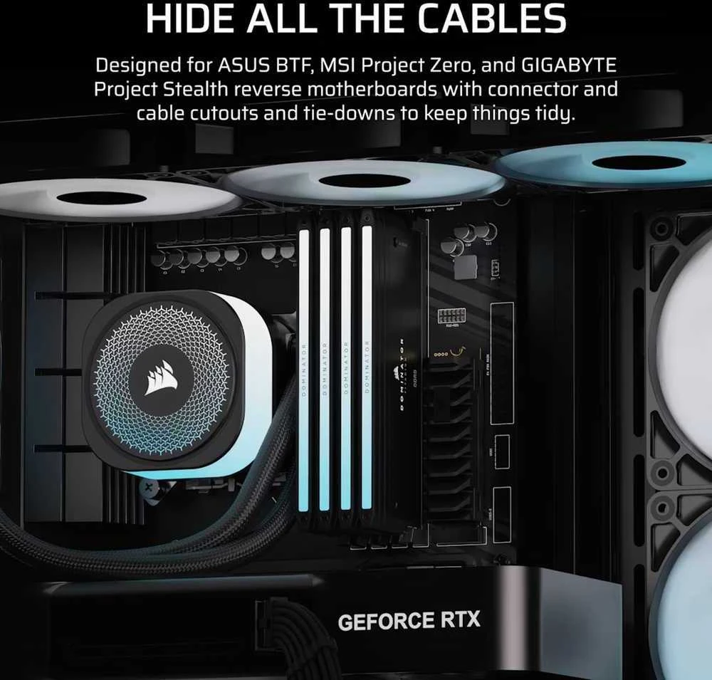 „Corsair FRAME 4500X RS-R ARGB“ kompiuterio korpusas, vidutinio dydžio bokštas, E-ATX, grūdintas stiklas – Juodas