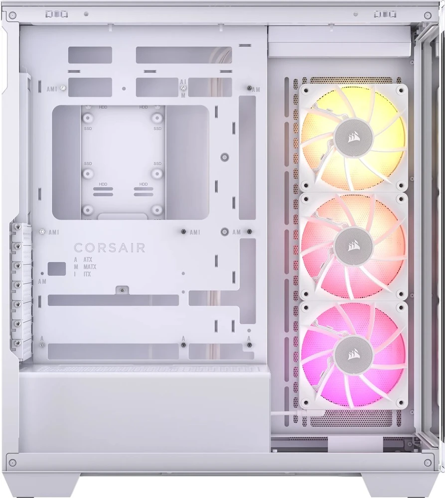 CORSAIR iCUE LINK 3500X RGB grūdinto stiklo vidutinio bokšto kompiuterio dėklas Baltas