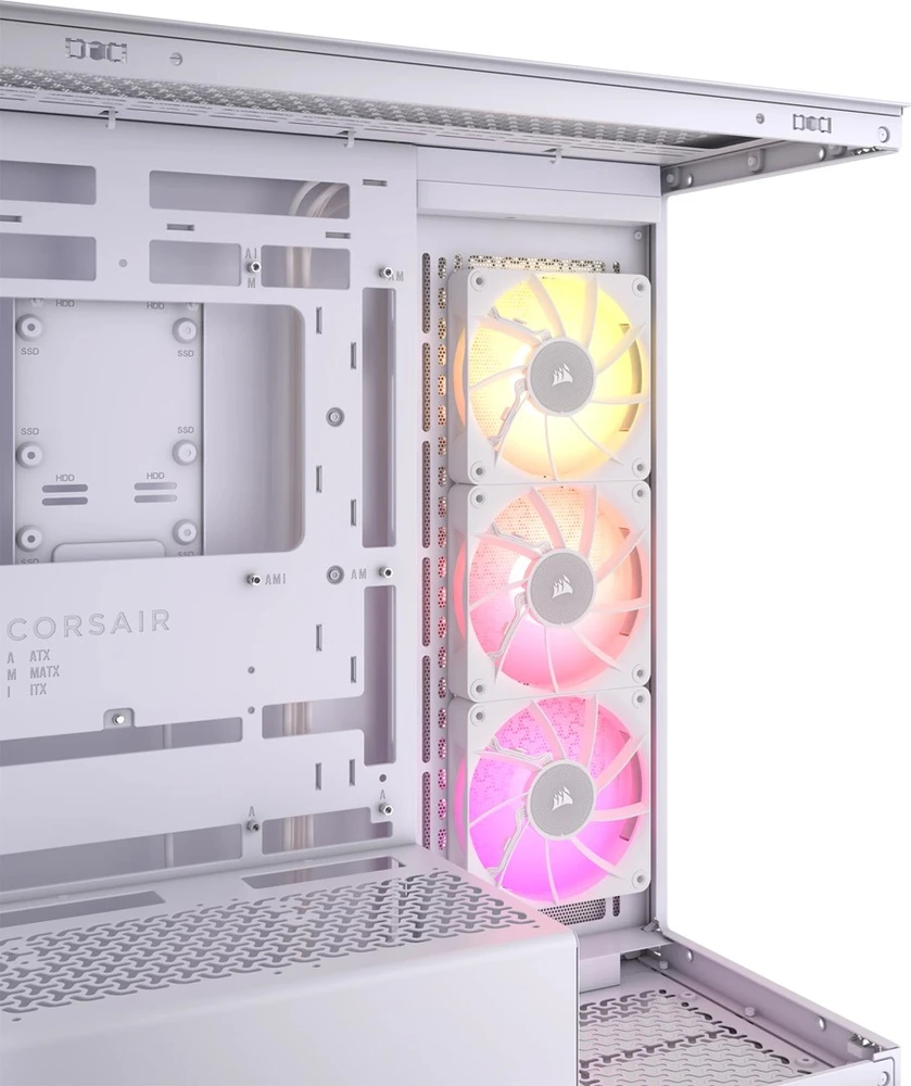 CORSAIR iCUE LINK 3500X RGB grūdinto stiklo vidutinio bokšto kompiuterio dėklas Baltas
