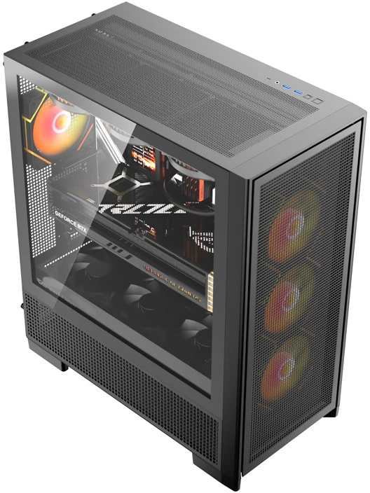 DarkFlash AIRNOVA computer case (juodas) + 3 fans