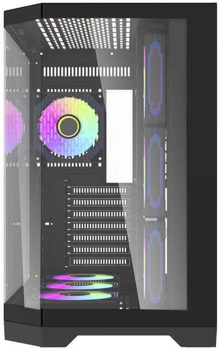 Darkflash Darflash FT418 PRO kompiuterio dėklas + 7 aRGB ventiliatoriai (juodi)