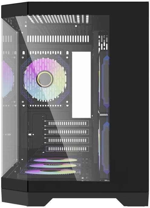 Darkflash Darflash FT418 kompiuterio dėklas + 6 aRGB ventiliatoriai (juodi)
